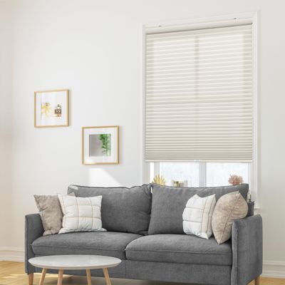 DEZ FURNISHINGS Cordless 1" Signature Light Filtering Cellular Shade, 37" W x 60" H, Cream