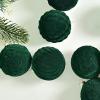 20 Pack Velvet Christmas Baubles, Shatterproof Christmas Tree Ornaments - Velvet Balls Set, Green/Red Flocked Ball Ornaments view 4