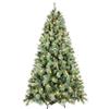 8ft Prelit Christmas Tree with 550 Lights & 1858 Branch Tips, Premium Artificial Pine Christmas Tree with Pine Cone & Pine Needles, Memory Wire Full Hinged Xmas Tree with Foldable Base for Holiday view 1