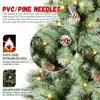 8ft Prelit Christmas Tree with 550 Lights & 1858 Branch Tips, Premium Artificial Pine Christmas Tree with Pine Cone & Pine Needles, Memory Wire Full Hinged Xmas Tree with Foldable Base for Holiday view 3