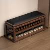 DIEYPOL Footboard Bench Shoe Changing Bench for Home Entrance All Solid Wood Entrance Shoe Cabinet Integrated Shoe Bench Multi-Layer Shoe Rack(B) view 4