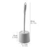 FURUIM2024M Toilet Brush Plastic with Base Comfortable Handle Toilet Brush Holder Set Round Grey Brush Head Toilet Brush Floor Mounted Toilet Brush Toilet Accessories view 2