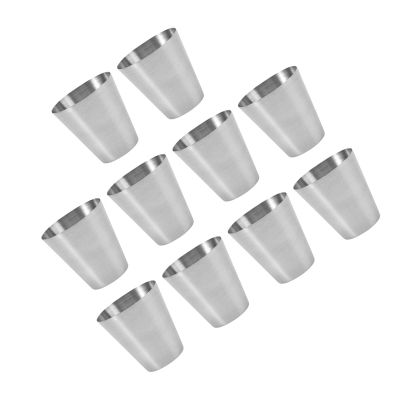 HOLIDYOYO 10pcs Stainless Steel Travel Cup Stackable Mug Portable Beverage Glasses Camping Beer Cups