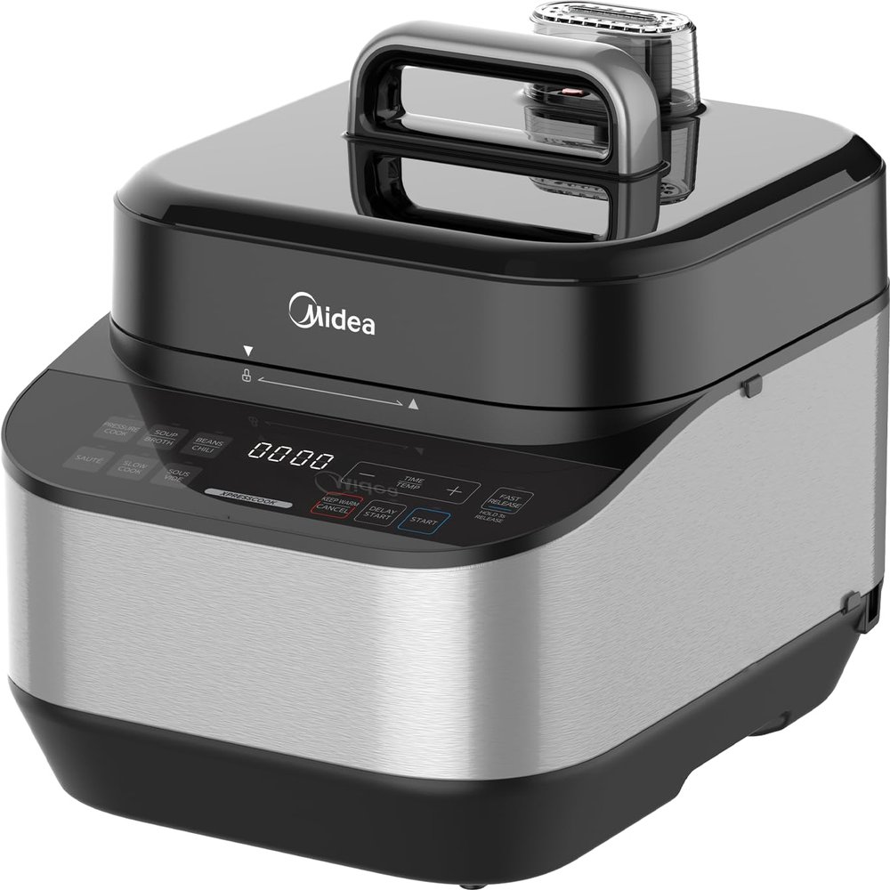Midea Electric Pressure Cooker, 14 Inclined Panel, 8-in-1 Olla de Presion, Multi-Functional Programmable Slow Cooker, Rice Cooker, Steamer, Saut Pan, Yogurt Maker and More, 5 Quart
