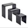 Acrylic Display Risers 3Piece Small Riser Set (523, 623.5, 724) Clear 1/8" Acrylic Stands for Jewelry, Mini Collectibles, Retail Displays, Craft Shows (Black) view 1