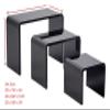 Acrylic Display Risers 3Piece Small Riser Set (523, 623.5, 724) Clear 1/8" Acrylic Stands for Jewelry, Mini Collectibles, Retail Displays, Craft Shows (Black) view 2