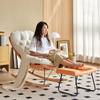 Rocking Chair with Ottoman Lazy Leisure Chair Modern Fabric Upholstered, Accent Chair with Rubber Wood Legs, Relax Side Chair for Living Room Bedroom Offices (Color : Orange) view 3