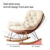 Rocking Chair with Ottoman Lazy Leisure Chair Modern Fabric Upholstered, Accent Chair with Rubber Wood Legs, Relax Side Chair for Living Room Bedroom Offices (Color : Orange) view 4