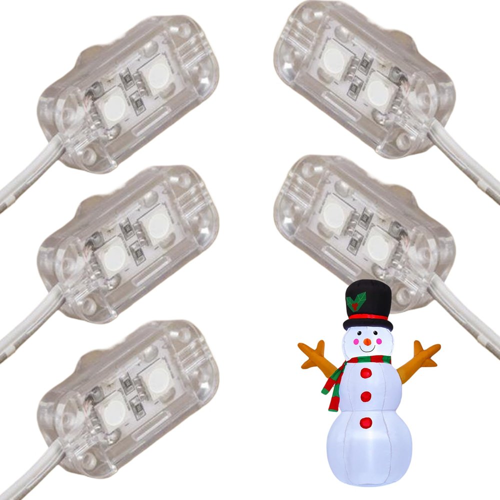 XJKLBYQ Led Module Lights|LED Module, Waterproof 5led Inflatable Light Strip, Plastic Small LED Light with Cable for Yard Holiday Inflatables, Christmas Blowups