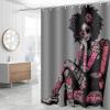 AQUNNEW Waterproof Polyester Shower Curtain Adults Kids Bathroom Metal Grommets for Enhanced Durability Non Fade Easy Clean for Any Bathroom Decoration Shower Curtains Pink Lady view 2