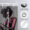 AQUNNEW Waterproof Polyester Shower Curtain Adults Kids Bathroom Metal Grommets for Enhanced Durability Non Fade Easy Clean for Any Bathroom Decoration Shower Curtains Pink Lady view 3