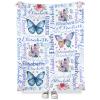XIUCOO Butterfly White Blanket Throw Blanket Personalized Gift Fleece Blankets Tapestry Custom with Name for Sofa Bed Wedding Home Present 50x60 inch view 1