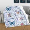 XIUCOO Butterfly White Blanket Throw Blanket Personalized Gift Fleece Blankets Tapestry Custom with Name for Sofa Bed Wedding Home Present 50x60 inch view 3