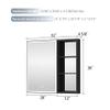 WELLFOR 32" X 30" LED Mirrored Bathroom Cabinet with Black Side Cabinet, Bathroom Mirrored Cabinet with Defog Mirror, Recessed or Surface, Left Opening Door, Adjustable Lighting, with USB Outputs view 2