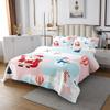 Manfei Christmas Kids Bedspread Twin Size, Cute Snowman Santa Claus Deer Coverlet Set for Boys Girls, Western New Year Quilted Coverlet with 1 Pillowcase, Soft Polyester Bedding Quilt view 2