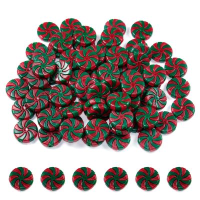 100PCS Candy Christmas Decoration Bulk, 24 mm Peppermint Candy Cane Ornaments with String, Christmas Tree Hanging Decoration for Xmas Holiday Decor DIY Crafts (Red Green)