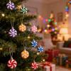 100PCS Candy Christmas Decoration Bulk, 24 mm Peppermint Candy Cane Ornaments with String, Christmas Tree Hanging Decoration for Xmas Holiday Decor DIY Crafts (Red Green) view 3