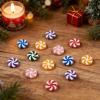 100PCS Candy Christmas Decoration Bulk, 24 mm Peppermint Candy Cane Ornaments with String, Christmas Tree Hanging Decoration for Xmas Holiday Decor DIY Crafts (Red Green) view 4