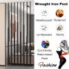 Partition Room Divider Living Room Free Standing Room Divider Panel for Living Room and Beding Room, 8 Pack Partition Wall Privacy Curtain Square Post with Complete Kit, No Drilling & Easy to Install( view 3