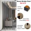 Partition Room Divider Living Room Free Standing Room Divider Panel for Living Room and Beding Room, 8 Pack Partition Wall Privacy Curtain Square Post with Complete Kit, No Drilling & Easy to Install( view 4