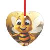 Honey bee Christmas Ornament Heart Shape Acrylic Hanging Ornaments for Home Decoration 2024 Gifts Acrylic Pendants with Red Rope Christmas Tree Decorations for Holiday Party view 1
