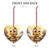 Honey bee Christmas Ornament Heart Shape Acrylic Hanging Ornaments for Home Decoration 2024 Gifts Acrylic Pendants with Red Rope Christmas Tree Decorations for Holiday Party view 3