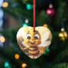 Honey bee Christmas Ornament Heart Shape Acrylic Hanging Ornaments for Home Decoration 2024 Gifts Acrylic Pendants with Red Rope Christmas Tree Decorations for Holiday Party view 4