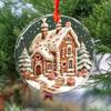 CanvasWis Gingerbread House Xmas Landscape Design 1 Crystall Glass Ornament For Home Decorations Xmas Tree Hanging Ornament Gifts for House Warming Keepsake Christmas Gift view 4