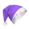 WBQLSL Unisex Christmas New Year Adult Hat, New Year Christmas Party Gift, Solid color light purple Plush Santa Hat with LED Light view 1