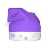 WBQLSL Unisex Christmas New Year Adult Hat, New Year Christmas Party Gift, Solid color light purple Plush Santa Hat with LED Light view 2