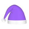 WBQLSL Unisex Christmas New Year Adult Hat, New Year Christmas Party Gift, Solid color light purple Plush Santa Hat with LED Light view 3