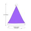 WBQLSL Unisex Christmas New Year Adult Hat, New Year Christmas Party Gift, Solid color light purple Plush Santa Hat with LED Light view 4