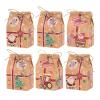 WHYLE Home Life 10/20pcs Kraft Paper Candy Box House Shape Cookie Gift Packaging Boxes New Year Party Xmas Tree Home Decoration Kids Favors Christmas(Mix Style,10pcs) view 1