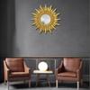 32" Large Round Hanging Wall Mirror, Sunburst Decorative Mirror for Living Room Bedroom Bathroom Entryway, Antique Fireplace Decor view 3