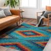Tzvjxln 4x5 ft, Washable Tribal Southwest Area Rug - Aztec Diamond Rugs for Bedroom, Living Room, Office, Dorm, Kitchen, Dining Room, Native American Western Carpet & Home Decor view 2
