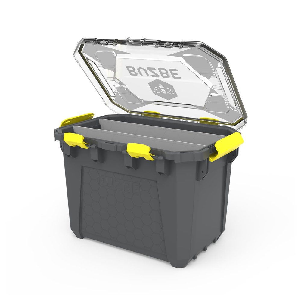 BUZBE Hive 13 Modular Gear Case, Waterproof and Airtight, Stackable Storage Bin with Dividers