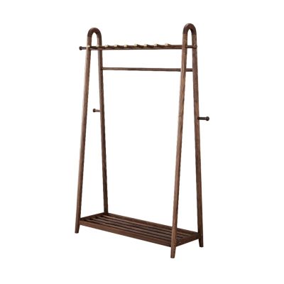UWYTGF Coat Rack Stand Clothes Rack Stand,Multifunctional Wooden Storage Holder,Garment Hat Handbag Shoe Shelves,Hall Entryway Bedroom Office Organiser,Stable(Brown 80x40x170CM)