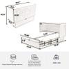 DaiNNCN Queen Size Murphy Cabinet Bed with Folding Foam Mattress,Cube Foldable Murphy Bed Chest with Storage Drawer and USB Ports,Space Saving for Small Space-White view 3