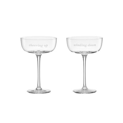 kate spade new york Winding Down & Cheering Up, Coupe Glasses, Set of 2