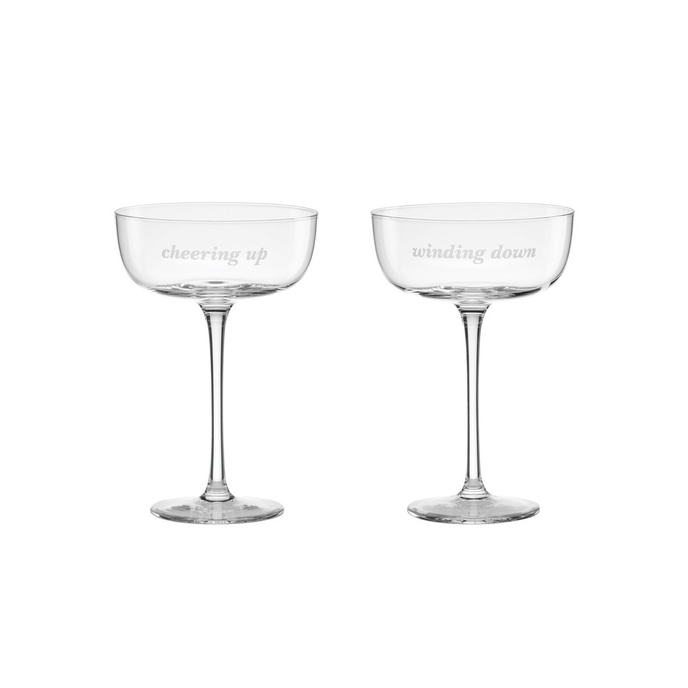 kate spade new york Winding Down & Cheering Up, Coupe Glasses, Set of 2