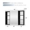 WELLFOR 44" X 30" LED Mirrored Bathroom Cabinet with Black Side Cabinet, Bathroom Mirrored Cabinet with Defog Mirror, Recessed or Surface, Left Opening Door, Adjustable Lighting, with USB Outputs view 2