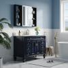 WELLFOR 44" X 30" LED Mirrored Bathroom Cabinet with Black Side Cabinet, Bathroom Mirrored Cabinet with Defog Mirror, Recessed or Surface, Left Opening Door, Adjustable Lighting, with USB Outputs view 4