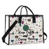 JNIAP Crochet Tote Bag For Crochet Lovers Knitting Shoulder Bag Yarn Lover Bag Keep Calm And Carry Yarn Crocheters Gifts (Keep Calm Tote) view 1