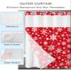 No Hook Shower Curtain and Snap in Liner Set, Red Christmas Fabric Bathroom Stall Shower Curtains 48x72 Inch, See Through Mesh Top Window, White Snowflake Winter Xmas Snowscape Hotel Style, Waterproof view 2