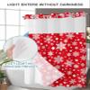 No Hook Shower Curtain and Snap in Liner Set, Red Christmas Fabric Bathroom Stall Shower Curtains 48x72 Inch, See Through Mesh Top Window, White Snowflake Winter Xmas Snowscape Hotel Style, Waterproof view 4