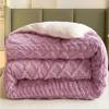 Thickened Super Soft Insulation Hibiscus Winter Quilt,Hibiscus Double Fabrics,Breathable Warmth Fluffy Plush Double Sided Velvet Blanket for Cold Weather(Purple,150x200cm/59x79in(2kg)) view 4