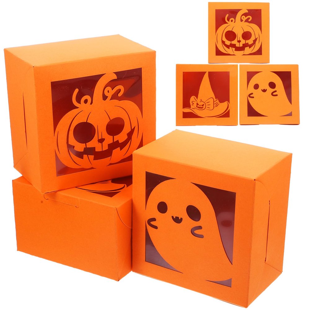 Ciieeo 30pcs Halloween Themed Treat Boxes Fun Pumpkin Witch Hat for Candy Cookies Party Favors Lightweight Flat Bottom for Your Halloween Celebration