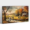 GUTTATY Fall Posters Framed Wall Art, Rustic Country Farmhouse Canvas Wall Decor, Orange Maple Leaves Tree Autumn Wall Art, Animals Fall Wall Art Canvas for Living Room, Kitchen 24x36 Inch view 1