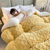 Thickened Super Soft Insulation Hibiscus Winter Quilt,Hibiscus Double Fabrics,Breathable Warmth Fluffy Plush Double Sided Velvet Blanket for Cold Weather(Yellow,150x200cm/59x79in(4kg)) view 1