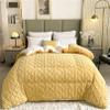 Thickened Super Soft Insulation Hibiscus Winter Quilt,Hibiscus Double Fabrics,Breathable Warmth Fluffy Plush Double Sided Velvet Blanket for Cold Weather(Yellow,150x200cm/59x79in(4kg)) view 2